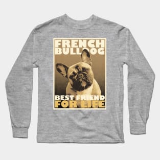 Retro French Bulldog Long Sleeve T-Shirt